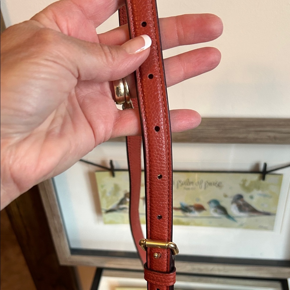 Coach Rust colored crossbody strap with Gold Hardware - Picture 5 of 13